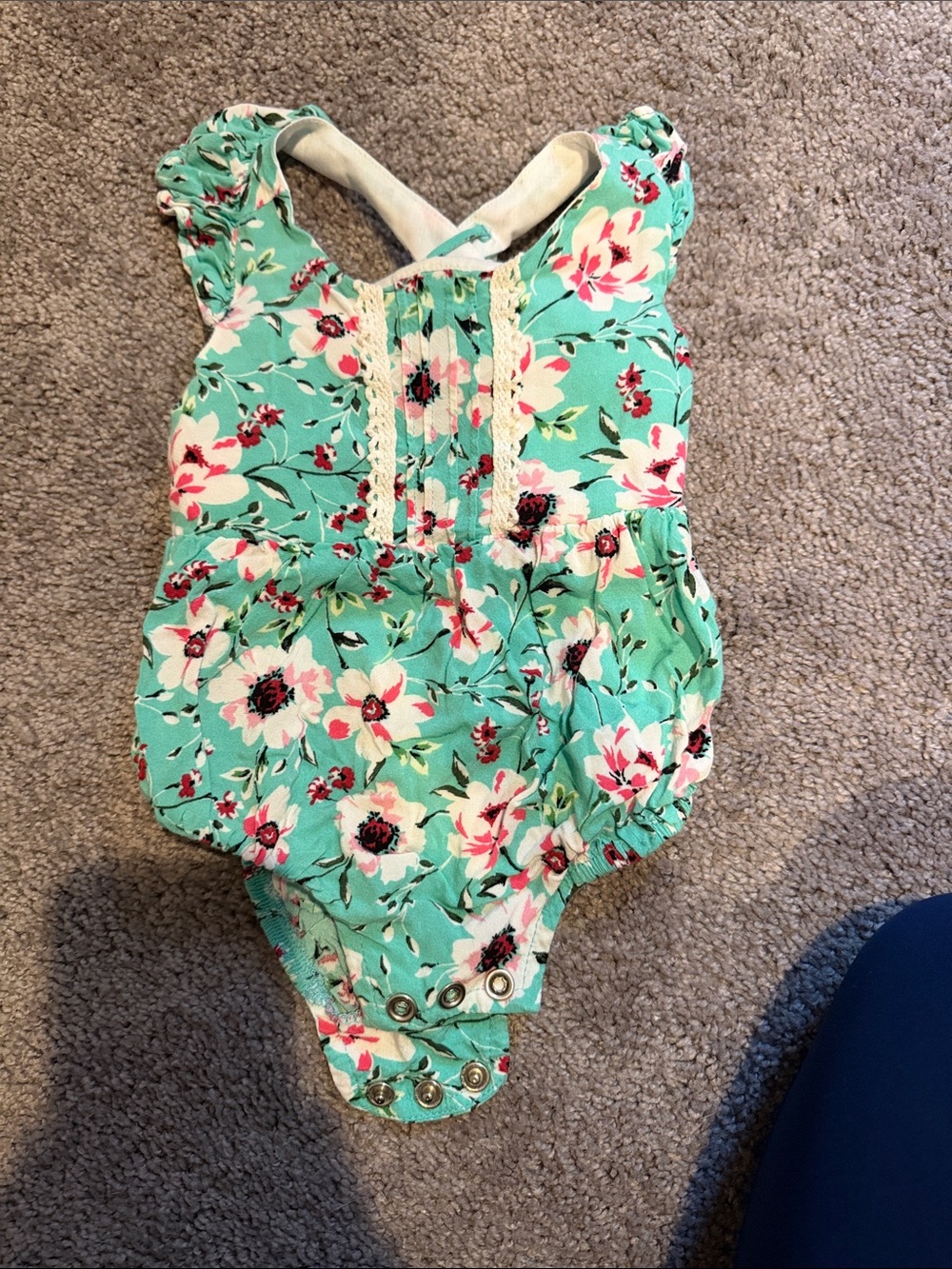 Floral Mint Baby Romper 6-9 month